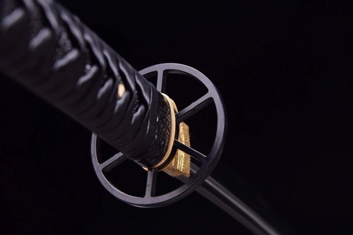 Navaja Katana Negra Afilada Auténtica Espada Samurai Japonesa Hecha a Mano Arcilla Templada - Imagen 7 de 10