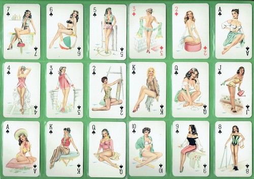 #T93. COMPLETE PACK OF 55 VINTAGE LADY PINUP PLAYING CARDS - Picture 4 of 5