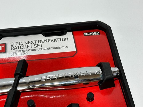 NOS Craftsman 44992 3pc Next Generation Thin Profile Ratchet Set, Fully Polished - Picture 2 of 6