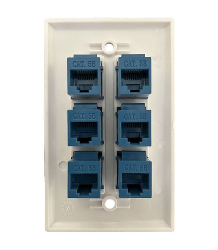 CAT5e Ethernet RJ45 Wall Plate 1 2 3 4 6 Port Single Gang Keystone Coupl Network - Picture 11 of 11