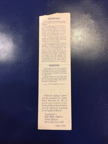 ALCS Spiel 1 Ticket 1977 - Bild 2 von 2