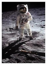 BUZZ ALDRIN APOLLO 11 ASTRONAUT ON THE MOON PORTRAIT 5X7 NASA PHOTO