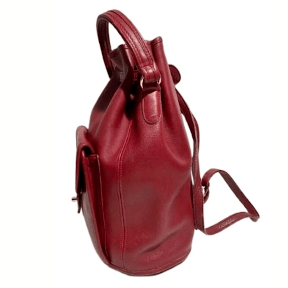 Vintage COACH Brown Glove Tanned Leather Large Sling Backpack Knapsack COA 9992 COACH Vintage Red Top Handle Glove Tanned Large Sling  main image 2