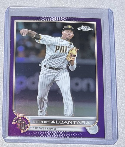 2022 Topps Chrome Update Sergio Alcantara Purple Refractor San Diego Padres - Picture 1 of 2