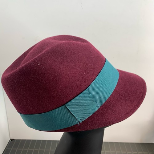 Nordstrom Maroon Teal Italian Felt Wool Fedora Hat Women's One Size - Picture 2 of 6
