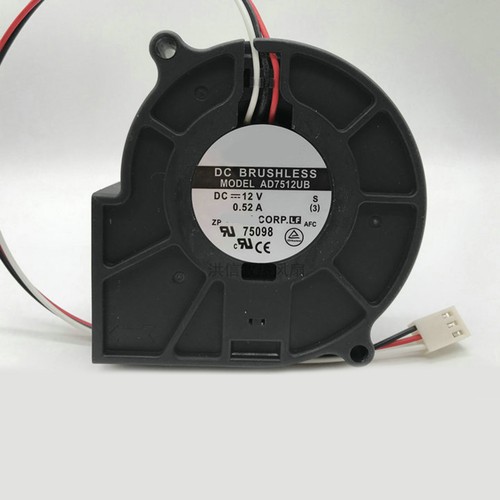 For ADDA AD7512UB DC12V 0.52A 75*75*30mm Turbofan Cooling fan 3 wire - Picture 1 of 2