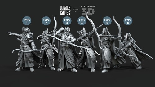 Galanthir Elves - Archers - Davale Games 3D Printed With High Quality Resin - Picture 11 of 11