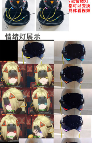 Zenless Zone Zero Trigger Cosplay Prop Maschera LED Mezza Viso Luminosa Patch Occhi - Foto 10 di 11