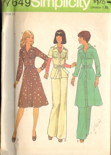 Simplicity 7649 Sewing Pattern Women's Dress Top Pants Size 14 Uncut