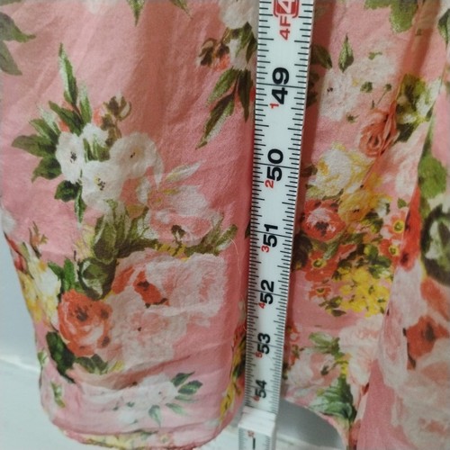 Massimo Dutti Dress - Silk Pink Flower Print Roses Slip Prairie Sz 38 - Picture 16 of 17