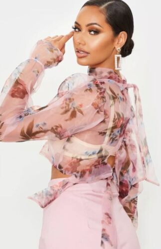 Neu mit Etikett Pretty Little Thing Organza Bluse - Bild 2 von 2