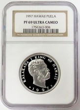 1997 PLATINUM HAWAII AKAHI PUELA 1oz NGC PROOF 69 ULTRA CAMEO 2080.57 per troy oz