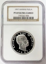 1997 PLATINUM HAWAII AKAHI PUELA 1oz NGC PROOF 69 ULTRA CAMEO