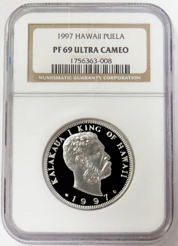 1997 PLATINUM HAWAII AKAHI PUELA 1oz NGC PROOF 69 ULTRA CAMEO