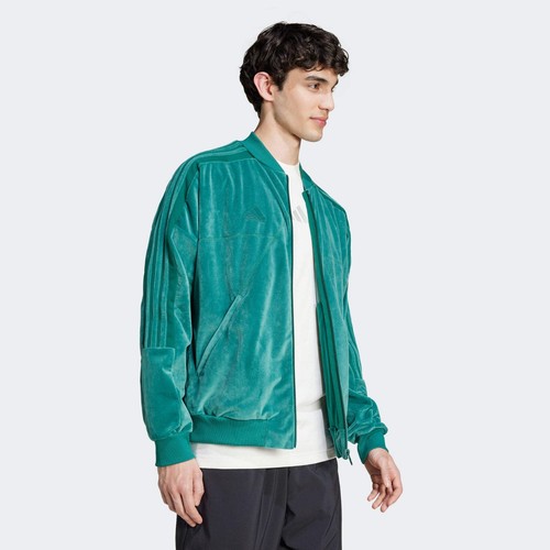 adidas Men's Sportswear Tiro Velour Full-Zip Velvet Bomber Jacket JF4252 - Picture 3 of 6