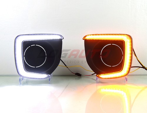 For Suzuki Jimny 2012-18 LED Daytime Running Light DRL Bumper Fog Lamp with Turn - Picture 8 of 12