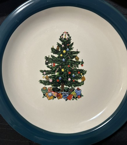3 Piatti Badcock Arredamento Casa Albero di Natale Gres Bordo Turchese - Foto 4 di 7