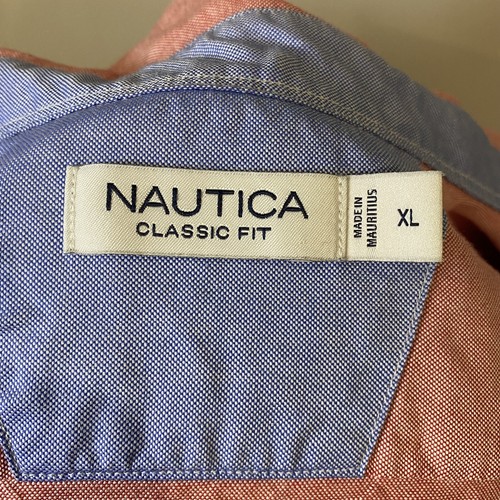 Nautica Mens Shirt Size XL Red Logo Pocket Long Sleeve Button-Down Collared - Picture 6 of 7