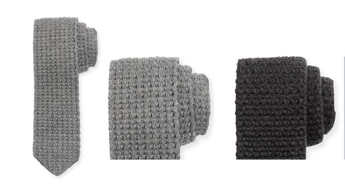 $285 Ermenegildo Zegna 100% Cashmere Gray / Charcoal Knit Tie Made in Italy Grey - Picture 1 of 7