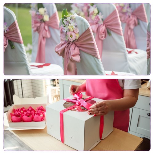 3/4 inch 25 Yards Satin Ribbon Double Face Fabric Grosgrain Ribbon Dusty Pink - Picture 3 of 6