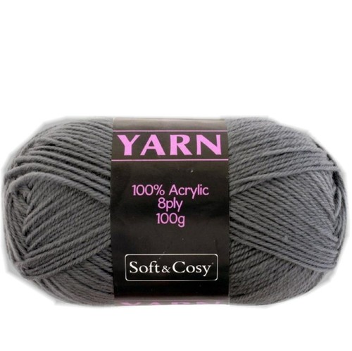 SOFT & COZY 100g Knitting Yarn 8 Ply Acrylic Crochet Craft Wool Balls 8ply - Picture 11 of 58
