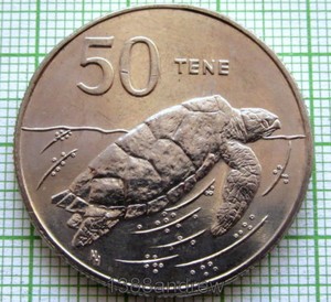 COOK-ISLANDS-ELIZABETH-II-1988-50-TENE-HAWKSBILL-TURTLE-UNC