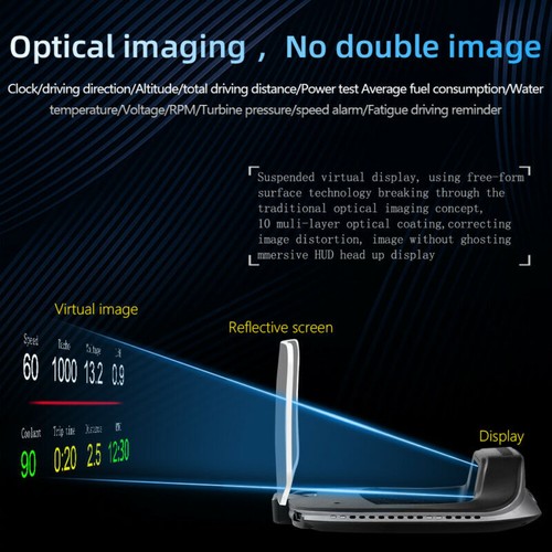 Car GPS OBD2 HUD Head Up Display Navigation Speedometer Diagnostic Monitor AM47 - Picture 4 of 12