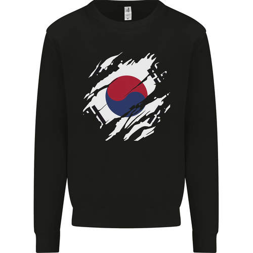 Torn South Korea Flag Korean Day Football Kids Sweatshirt Jumper - Picture 13 of 97