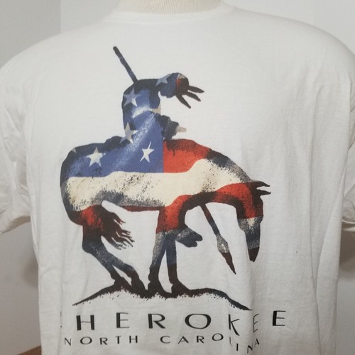 Cherokee North Carolina Patriotic T Shirt Short Sleeve Gildan XL Horse Men's  - Picture 6 of 14