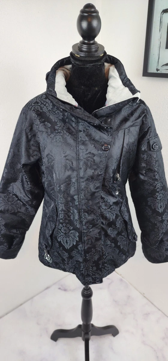 MORROW waterproof snowboard Ski Jacket Coat w detachable hood Pockets Floral Med