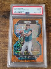 2021 Prizm Trevor Lawrence Orange Lazer Prizm Rookie RC PSA 9 Mint #331 Jaguars