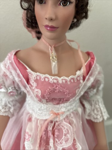 Lillian In Coral Porcelain Doll By Patricia Rose-Retired 2001 22 Inches - Picture 6 of 21