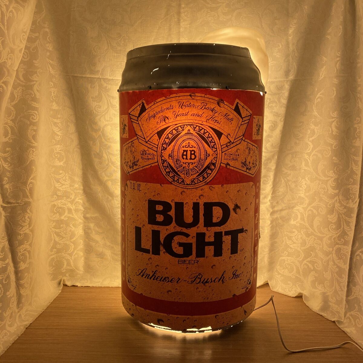 Vintage 1987 Budweiser BUD LIGHT 1/2 Beer Can Blow Mold