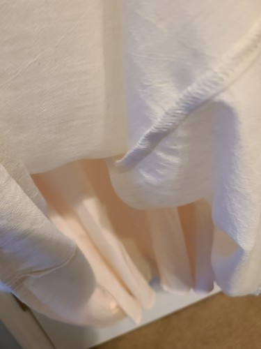 Sugarlips Dress Ivory Midi A line Linen Flowy Open Back De La Cruz Sundress New - Picture 7 of 10