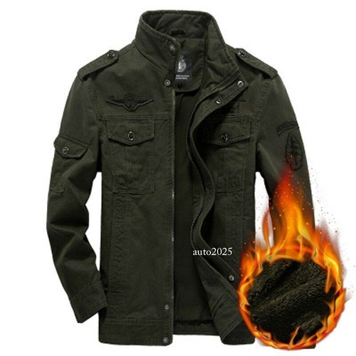 Military Fleece Jackets Men Winter Warm Cargo Coats Casual Tactical Outwear - Picture 7 of 30