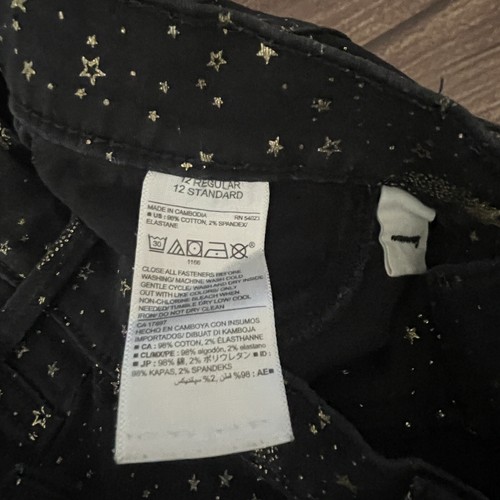 Girl’s Old Navy Rockstar Jeggings Black Gold Stars Size 12 - Picture 6 of 8