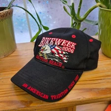 2006 Bike Week Daytona Trucker Hat Beach Harley Eagle Trinity Racing OSFM Black