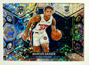 2023-24 Panini Mosaic Marcus Sasser SILVER Disco Prizm RC #229 Variation Pistons