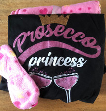 NEW WOMENS LADIES PROSECCO PRINCESS PYJAMA SET WITH FREE EYE MASK size 20 XL