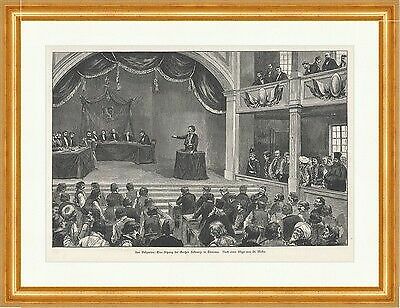 Aus Bulgarien: Sitzung der Großen Sobranje in Tirnowa Politik Holzstich E 18701 - Bild 1 von 1