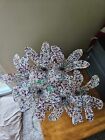 *New* 6 handmade French beaded Large lilies flowers Tiger Lily Red White Blue