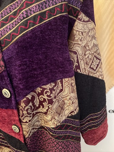 Indigo Moon Woman’s Boho Patchwork Design Lightweight Jacket Size Large - Picture 2 of 7