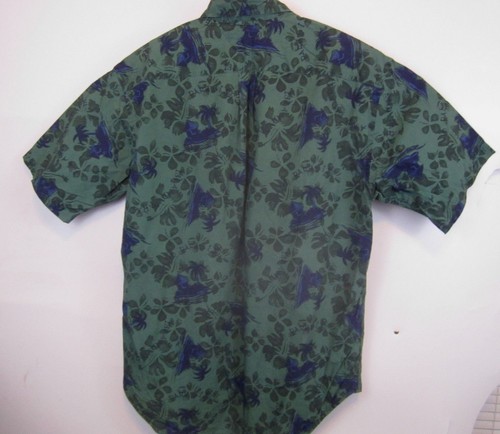 Camicia uomo Tommy Hilfiger Island Paradise verde blu bottoni medi -aloha - Foto 3 di 5
