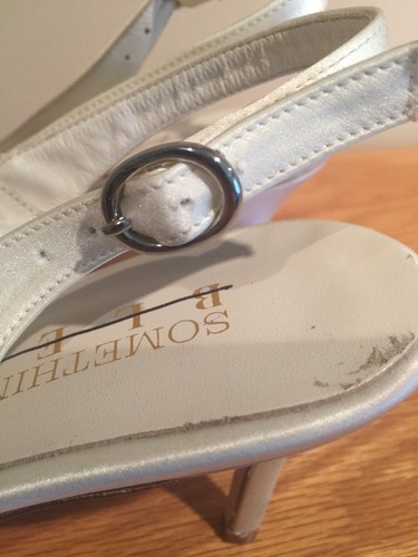 BHLDN Maryetta Peep Toe Ivory Heels Wedding SOMETHING BLEU Size 39 US 9 $250 - Picture 9 of 12