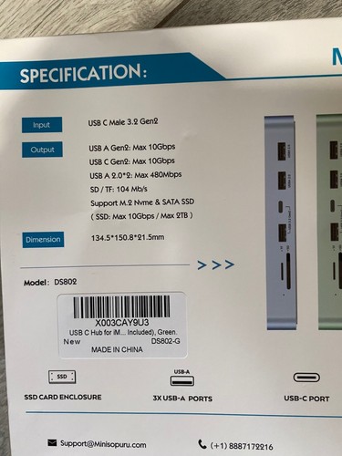 MINISOPURU USB-C Multifunction Dock - For iMac 24" - Takes a M.2 NVME SSD 10Gbps - Picture 4 of 11