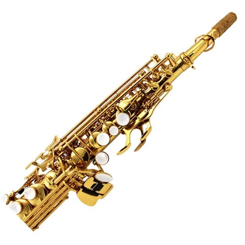 Eastern music gold lacquer straight Soprano Saxophone with two necks - Picture 15 of 15