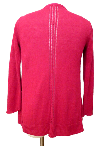 Cárdigan tejido Eileen Fisher talla XS S suéter top lino frente abierto ribete acanalado - Imagen 2 de 5