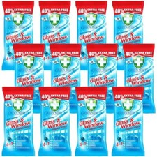 Image of Green Shield Anti-Bacterial Glass & Window Wet Surface Wipes 12/24 Packs