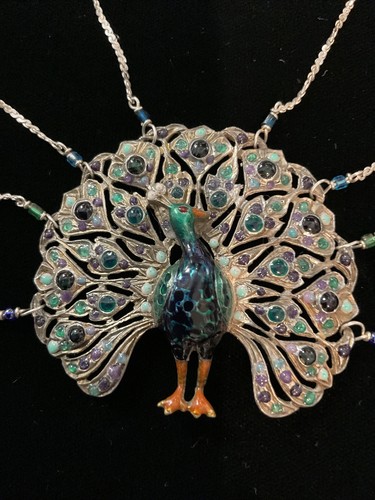 Pavo real ornamentado de plata esterlina y esmalte (1,75") - Imagen 5 de 6
