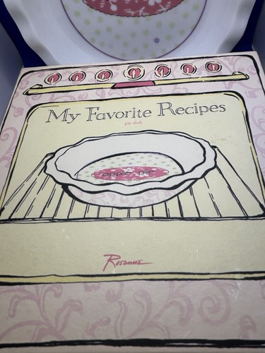 Vintage My Favorite Recipes Apple Pie Dish In Box By Rosanna Granny Core - Picture 3 of 6